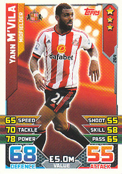 Yann M'Vila Sunderland 2015/16 Topps Match Attax #264